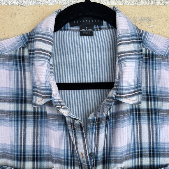 Sanctuary Plaid Button-Up Shirt - Picture 2 of 3
